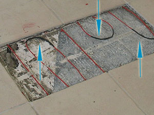 Reparatur Elektro-Fußbodenheizung (Dünnbettmatte)